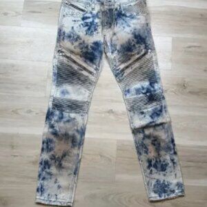 Rock Revival Moto Men's Daviday Jeans Acid Wash Blue - Size 30x32